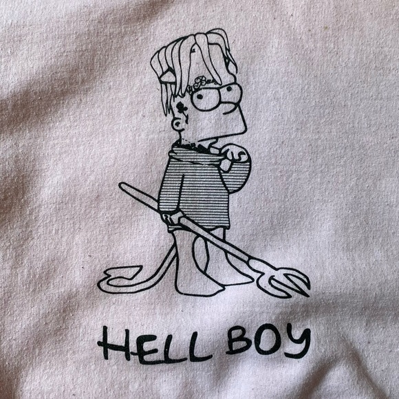 Lil Peep Pink Hellboy Hoodie size L - Picture 3 of 4